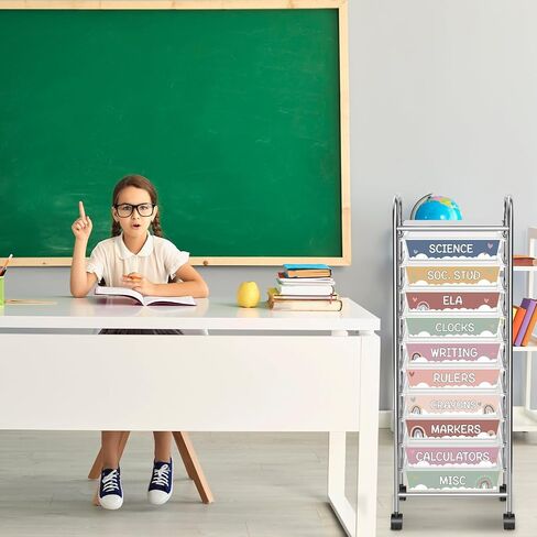 48 PCS Rolling Cart Labels Bohemian Color Drawer Rolling Storage Cart Labels Boho Rainbow Classroom Decors Teacher Must Have 10 and 12 Drawers Carts Label for Teachers Office Classroom Organization in Saudi Arabia