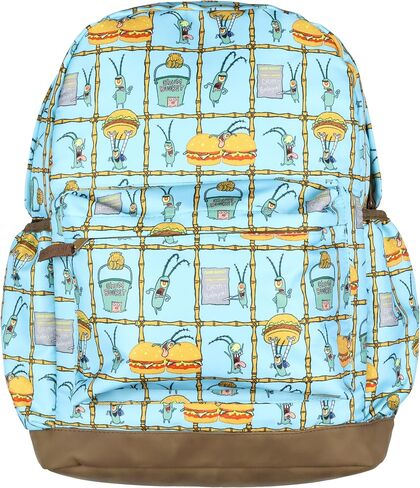Nickelodeon SpongeBob Squarepants حقيبة الظهر العوالق Chum Bucket فطائر 16 "BAPTOP SCHOOL BAG FAUX LEATH in Saudi Arabia
