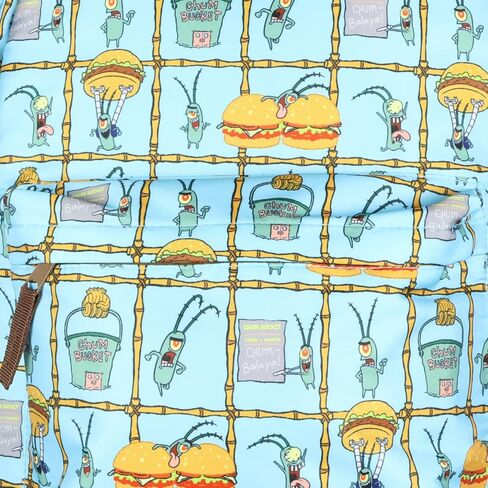 Nickelodeon SpongeBob Squarepants حقيبة الظهر العوالق Chum Bucket فطائر 16 "BAPTOP SCHOOL BAG FAUX LEATH in Saudi Arabia