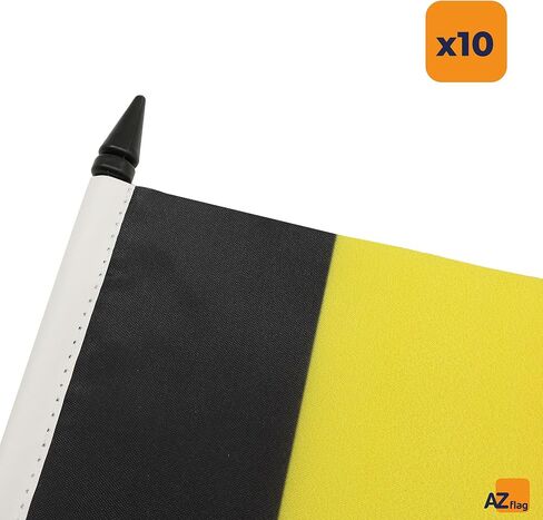 علم طاولة AZ FLAG Germany مقاس 4 بوصة × 6 بوصة - علم مكتب ألماني مقاس 15 × 10 سم - عصا وقاعدة بلاستيكية سوداء in Kuwait
