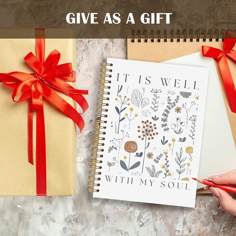 Lzyrf Boho Floral Christian Notebook Journal ، إنه جيد مع دفاتر روحي للكتاب المقدس لأخذ الملاحظات ، وهدايا مسيحية للنساء ، ومجلة الصلاة ، دفتر غلاف فوتوغرافي ، 5.5 × 8.3 بوصة in Kuwait
