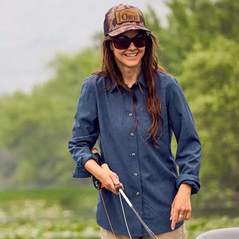 Orvis Women's Long-Sleeved Tech Chambray Work Shirt in Saudi Arabia