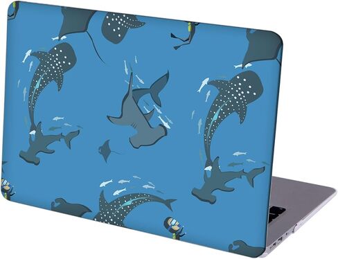 Compatible with MacBook Air 13.6-inch, Hard Shell Case with Keyboard Cover and Screen Protector (A2681, M2 chip / A3113, M3 chip / A3240, M4 chip, 2022-2025 Release) - Whale Shark MD4983 in Kuwait