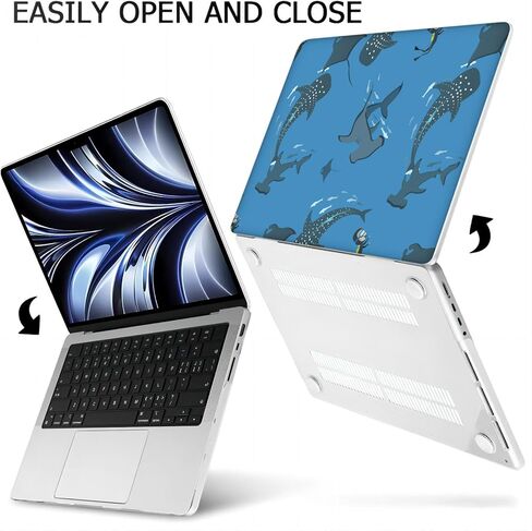Compatible with MacBook Air 13.6-inch, Hard Shell Case with Keyboard Cover and Screen Protector (A2681, M2 chip / A3113, M3 chip / A3240, M4 chip, 2022-2025 Release) - Whale Shark MD4983 in Kuwait