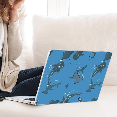 Compatible with MacBook Air 13.6-inch, Hard Shell Case with Keyboard Cover and Screen Protector (A2681, M2 chip / A3113, M3 chip / A3240, M4 chip, 2022-2025 Release) - Whale Shark MD4983 in Kuwait