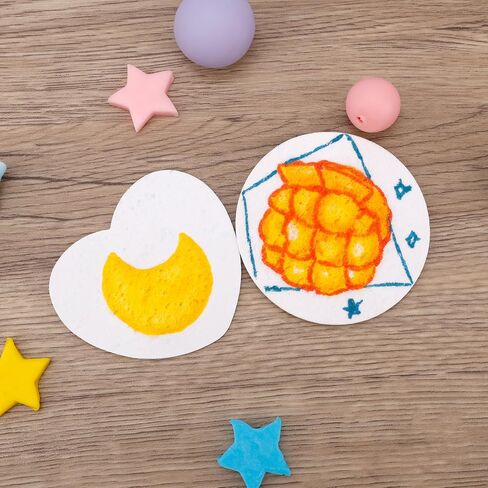 20pcs Magic Foam Texture Papers, Round and Heart 3D Foam Texture Painting Paper Sheets Blank Puffy Magic Canvas Sponge Paper White Cellulose Cards for DIY Art and Kids Craft Supplies in Saudi Arabia