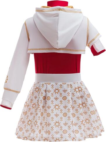 Zombies 4 Nova Come Cheerleader Halloween Cosplay Dress يشمل سترة مقنعين مع تنورة مطبوعة ومجموعة تي شيرت in Saudi Arabia