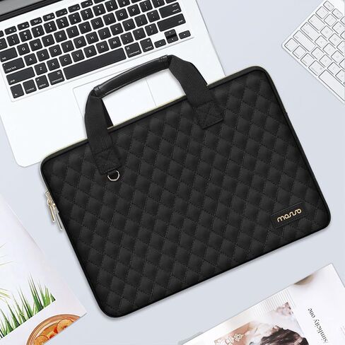 كم كمبيوتر محمول Mosiso متوافق مع Macbook Air/Pro ، 13-13.3 بوصة دفتر ملاحظات ، متوافق مع MacBook Pro 14 بوصة M4 M3 M2 M1 2025-2021 ، حقيبة مربعة مبطن مع علبة ومقبض قابلة للفصل ، أسود ، أسود in Kuwait