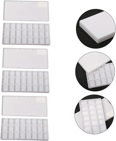 Homoyoyo 3Pcs Box Compartment Watercolor Pigment Storage Box Easy Clean Mixing Plate for Artists Painters and Students Color Mixing for Creative Projects in Saudi Arabia