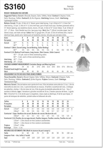 البساطة SS3160H5 MEASS 'Woodland fae fae fantasy costume pattern packet by raine emery ، design code s3160 ، الأحجام 6-8-10-12-14 in Saudi Arabia