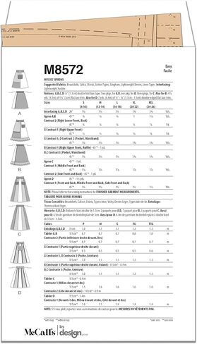 McCall's Misses' Wraparound A-line Aprons Sewing Pattern Packet, Design Code M8572, Sizes S-M-L-XL-XXL, Multicolor in Saudi Arabia