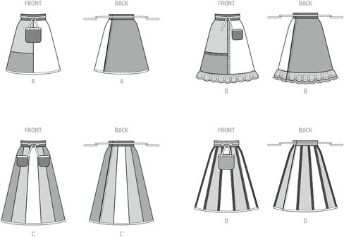 McCall's Misses' Wraparound A-line Aprons Sewing Pattern Packet, Design Code M8572, Sizes S-M-L-XL-XXL, Multicolor in Saudi Arabia