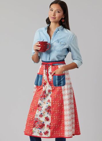 McCall's Misses' Wraparound A-line Aprons Sewing Pattern Packet, Design Code M8572, Sizes S-M-L-XL-XXL, Multicolor in Saudi Arabia