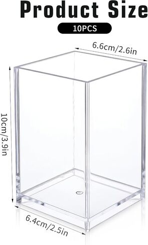 10 Pcs Clear Acrylic Pen Holder, Acrylic Organizers for Office Desk Accessories, Transparent Acrylics Pen Organizer for Makeup Brush, Versatile Clear Pencil Holder for Office School Home Supplies in Saudi Arabia