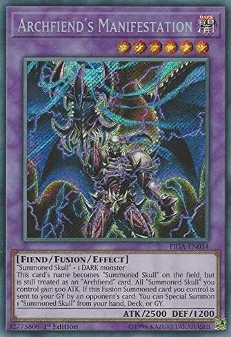 Yu-Gi-Oh! - Archfiend's Manifestation - FIGA-EN034 - Secret Rare - 1st Edition - Fists of The Gadgets in Saudi Arabia