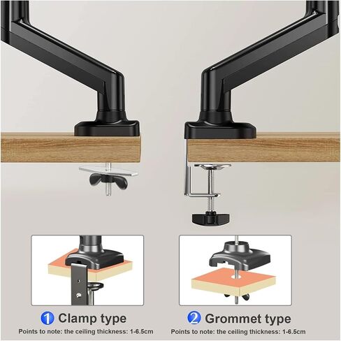 Dual Arm Stand 13~27 Inch Desktop Standing Desk Clamp LCD LED Monitor Mounting Arm, Fully Movable in Saudi Arabia
