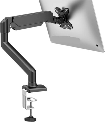 Single Monitor arm Adjustable Gas Spring Computer Screen Stand, Supports up to 17.3-inch Screen Computer(White) in Saudi Arabia