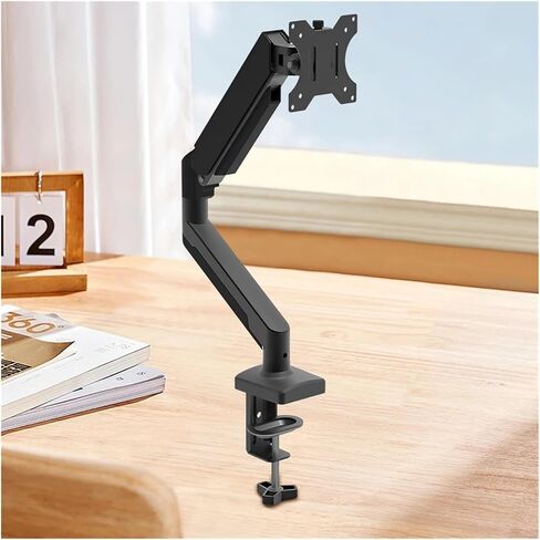 Single Monitor arm Adjustable Gas Spring Computer Screen Stand, Supports up to 17.3-inch Screen Computer(White) in Saudi Arabia