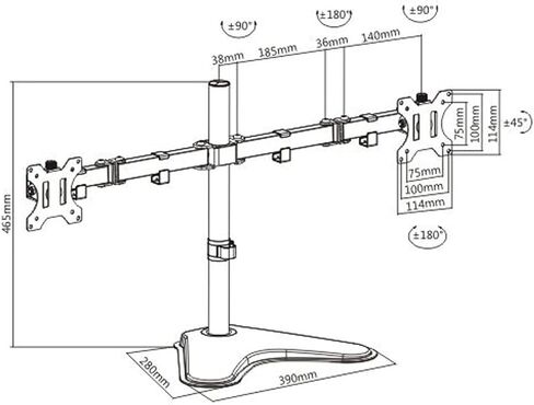 Dual Monitor Stand - 2 Computer Stands for 13-32 Inch Dual Computer Monitors in Saudi Arabia