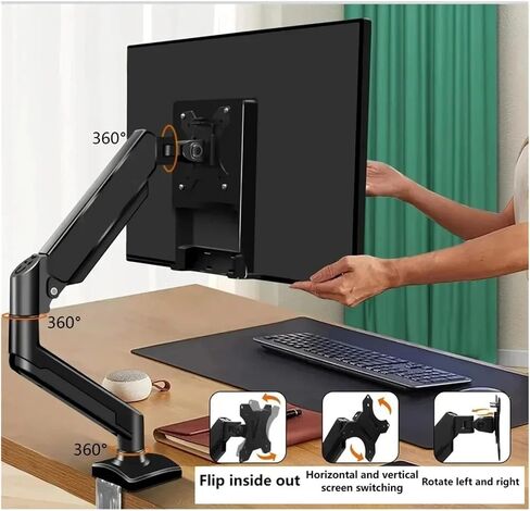 Aluminum Alloy Gas Spring Hovering Mechanical arm Bracket Support Base Screen Display Suspension Bracket Suitable for 13-32 inch Screen in Saudi Arabia