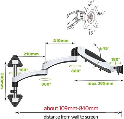 DL-FE120W-L Aluminium Alumoy 360 درجة الحركة الكاملة 10-32 بوصة LCD LED TV Wall Mount Monitor Bracket in Saudi Arabia