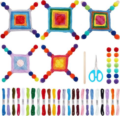 Webeedy 10 set yarn karn kit ky yarn god's eye eye kit kit kit kit kit crochet kit for beginners weaving gifts diy craft Christmas Gifts in Saudi Arabia