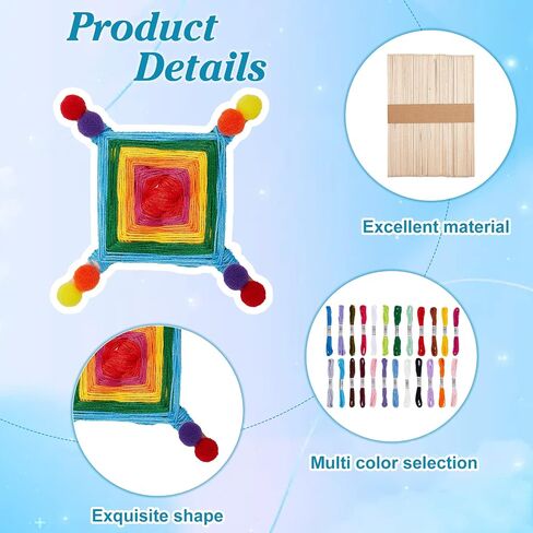 Webeedy 10 set yarn karn kit ky yarn god's eye eye kit kit kit kit kit crochet kit for beginners weaving gifts diy craft Christmas Gifts in Saudi Arabia