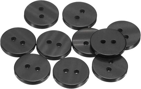 Harfington 10pcs 16l أزرار الخياطة 3/8 "(10 مم) راتنج جولة زر استبدال الملابس الحرف 2 حفرة للمعاطف خياطة الملابس و DIY ، الأسود in Saudi Arabia