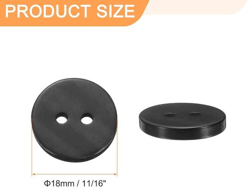 Harfington 10pcs 16l أزرار الخياطة 3/8 "(10 مم) راتنج جولة زر استبدال الملابس الحرف 2 حفرة للمعاطف خياطة الملابس و DIY ، الأسود in Saudi Arabia