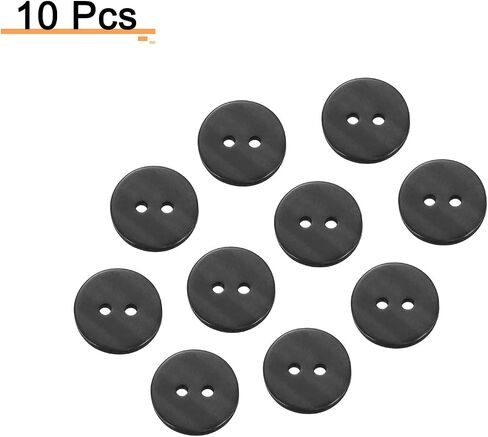 Harfington 10pcs 16l أزرار الخياطة 3/8 "(10 مم) راتنج جولة زر استبدال الملابس الحرف 2 حفرة للمعاطف خياطة الملابس و DIY ، الأسود in Saudi Arabia
