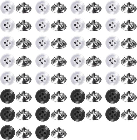 30 Pcs No Sewing White Shirt Buttons Resin Cover up Buttons Anti Exposure Fixed Brooches Multi-Purpose Metal Tie Tacks Clips for Clothing Dress Supplies Decoration (11mm/0.43") in Saudi Arabia