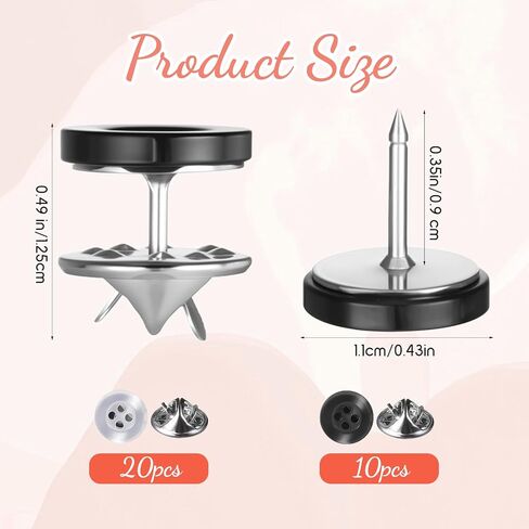30 Pcs No Sewing White Shirt Buttons Resin Cover up Buttons Anti Exposure Fixed Brooches Multi-Purpose Metal Tie Tacks Clips for Clothing Dress Supplies Decoration (11mm/0.43") in Saudi Arabia
