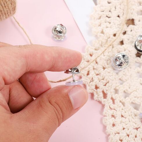 30 Pcs No Sewing White Shirt Buttons Resin Cover up Buttons Anti Exposure Fixed Brooches Multi-Purpose Metal Tie Tacks Clips for Clothing Dress Supplies Decoration (11mm/0.43") in Saudi Arabia