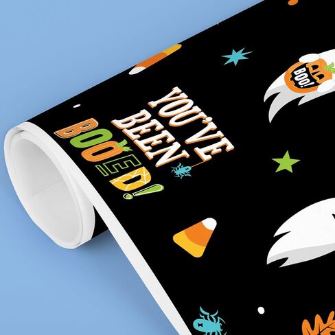 Big Dot of Happiness You've Been Booed Wrapping Paper, Holiday Gift Wrap Roll, Ghost Halloween Funny Gift Paper, 24 in x 7 feet, 1 Roll in Saudi Arabia