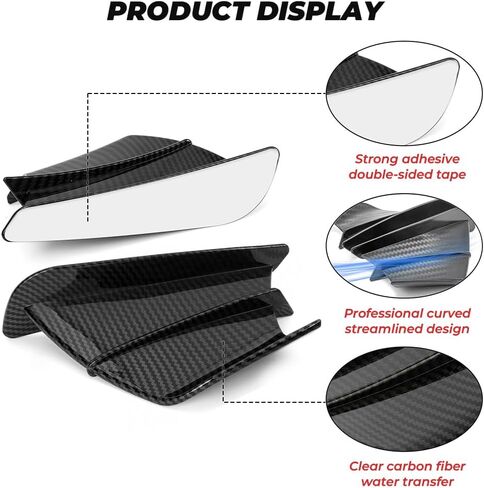 دراجة نارية نهر الجناحين ل Kawasaki Ninja 400 2011-2023-المفسدين الجناح الهوائي على طراز ألياف الكربون ، أجنحة الجانبية العالمية أجنحة الرياح-خفيفة الوزن ودائم ، أ in Kuwait