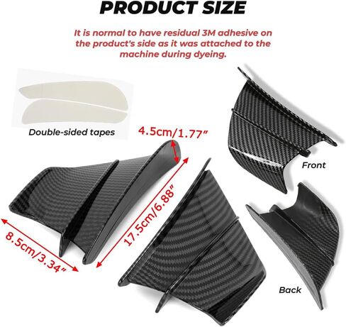 دراجة نارية نهر الجناحين ل Kawasaki Ninja 400 2011-2023-المفسدين الجناح الهوائي على طراز ألياف الكربون ، أجنحة الجانبية العالمية أجنحة الرياح-خفيفة الوزن ودائم ، أ in Kuwait