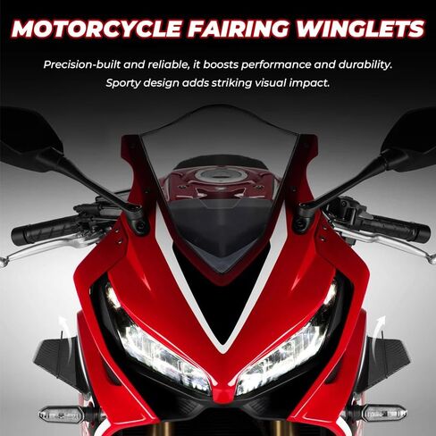 دراجة نارية نهر الجناحين ل Kawasaki Ninja 400 2011-2023-المفسدين الجناح الهوائي على طراز ألياف الكربون ، أجنحة الجانبية العالمية أجنحة الرياح-خفيفة الوزن ودائم ، أ in Kuwait