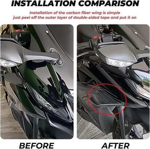 دراجة نارية نهر الجناحين ل Kawasaki Ninja 400 2011-2023-المفسدين الجناح الهوائي على طراز ألياف الكربون ، أجنحة الجانبية العالمية أجنحة الرياح-خفيفة الوزن ودائم ، أ in Kuwait