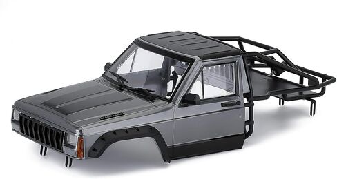 1/10 RC Hard Shell Cab & Back-Half Cage Body Shell Kit لـ 1/10 RC Crawler TRX4 SCX10 90046 AT4 GEN 8 SCOUT II ، 313 مم قاعدة عجلات تشيروكي ترقية وتعديل (سيلفر رمادي) in Kuwait