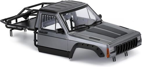 1/10 RC Hard Shell Cab & Back-Half Cage Body Shell Kit لـ 1/10 RC Crawler TRX4 SCX10 90046 AT4 GEN 8 SCOUT II ، 313 مم قاعدة عجلات تشيروكي ترقية وتعديل (سيلفر رمادي) in Kuwait