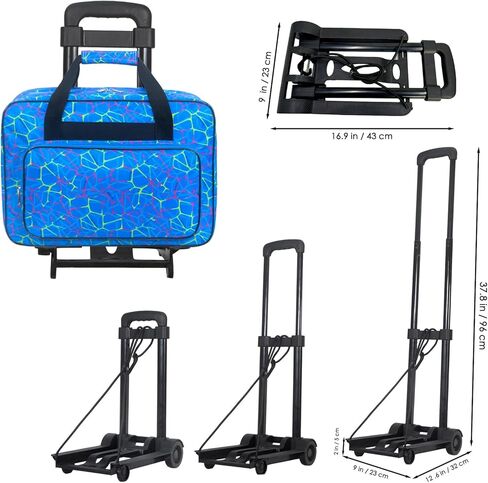 علبة آلة الخياطة مع عجلات ، علبة لعلاج الخياطة القابلة للفصل ، مع لوحة قاعدة واقية سميكة ، مناسبة للأخ والمغني ومعظم آلة الخياطة المنزلية القياسية (Peacock Blue) in Kuwait