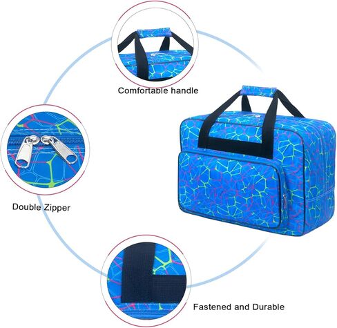 علبة آلة الخياطة مع عجلات ، علبة لعلاج الخياطة القابلة للفصل ، مع لوحة قاعدة واقية سميكة ، مناسبة للأخ والمغني ومعظم آلة الخياطة المنزلية القياسية (Peacock Blue) in Kuwait