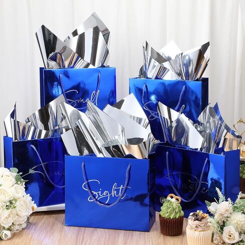 Sweetude 5 Pcs 5 Senses Bags for Him and Her, 5 Senses Gift Bags with Handles and 10 Pcs Tissue Paper, 9 x 4 x 7. 8 Inch Elegant Paper Decor for Birthday Wedding Anniversary Graduation Party(Black) in Saudi Arabia