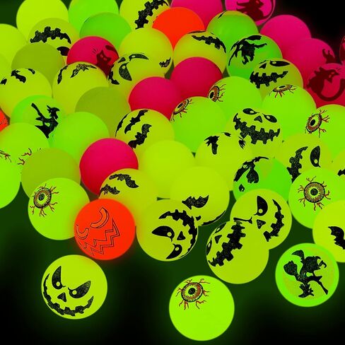 Deekin 300 Pcs Halloween Bouncing Ball, Glow in the Dark Bouncy Party Favors Supplies, Small Bouncy Balls, Rubber Halloween Balls for Boys and Girls Birthday Party Gifts Game Prizes, 0.98 Inch in Saudi Arabia