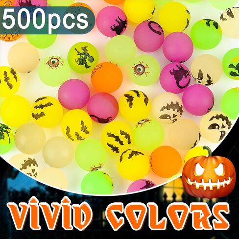 Deekin 300 Pcs Halloween Bouncing Ball, Glow in the Dark Bouncy Party Favors Supplies, Small Bouncy Balls, Rubber Halloween Balls for Boys and Girls Birthday Party Gifts Game Prizes, 0.98 Inch in Saudi Arabia