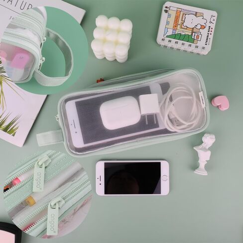 Clear Cosmetic Bag, Travel Makeup Bag, Pencil Case Transparent Pen Case Portable Make Up Organizer for Adult Teen Women Purse for Toiletries Accessories Brushes in Kuwait