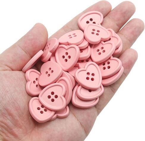 أزرار Lilaly 50 Pack ملونة على شكل قلب ، أزرار راتنج متعددة الألوان متنوعة لصياغة الخياطة ، مثالية لعشاق الخياطة/الحياكة DIY in Kuwait