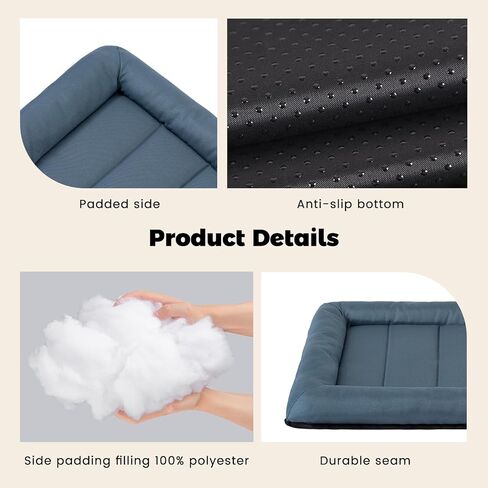 Miguel Oxford Outdoor Waterproof Cat Bed for Metal Crates Water-Resistant All Weather Pet Mat Durable Easy Wipe Clean Travel Indoor Outdoor Dog Cat Crate Bed 24inch, Blue in Kuwait