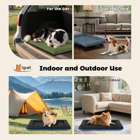 Miguel Oxford Outdoor Waterproof Cat Bed for Metal Crates Water-Resistant All Weather Pet Mat Durable Easy Wipe Clean Travel Indoor Outdoor Dog Cat Crate Bed 24inch, Blue in Kuwait