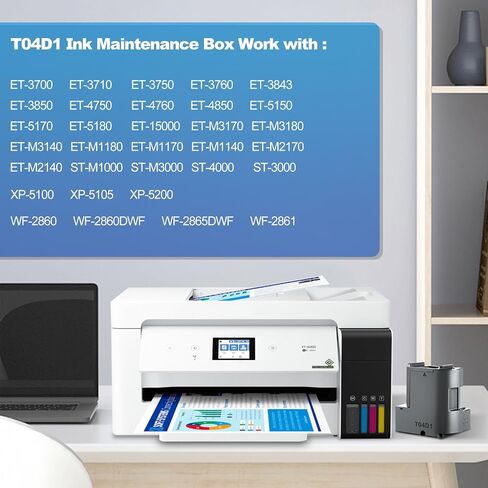 Compatibe T04D1 صندوق الصيانة لـ ET-15000 ET-3750 ET-3760 ET-3850 ET-4750 ET-4760 ET-4850 ET-3700 XP-5100 ET-2860 ET-3710 PRINTERS ، T04D100 EWMB2 Pack in Saudi Arabia